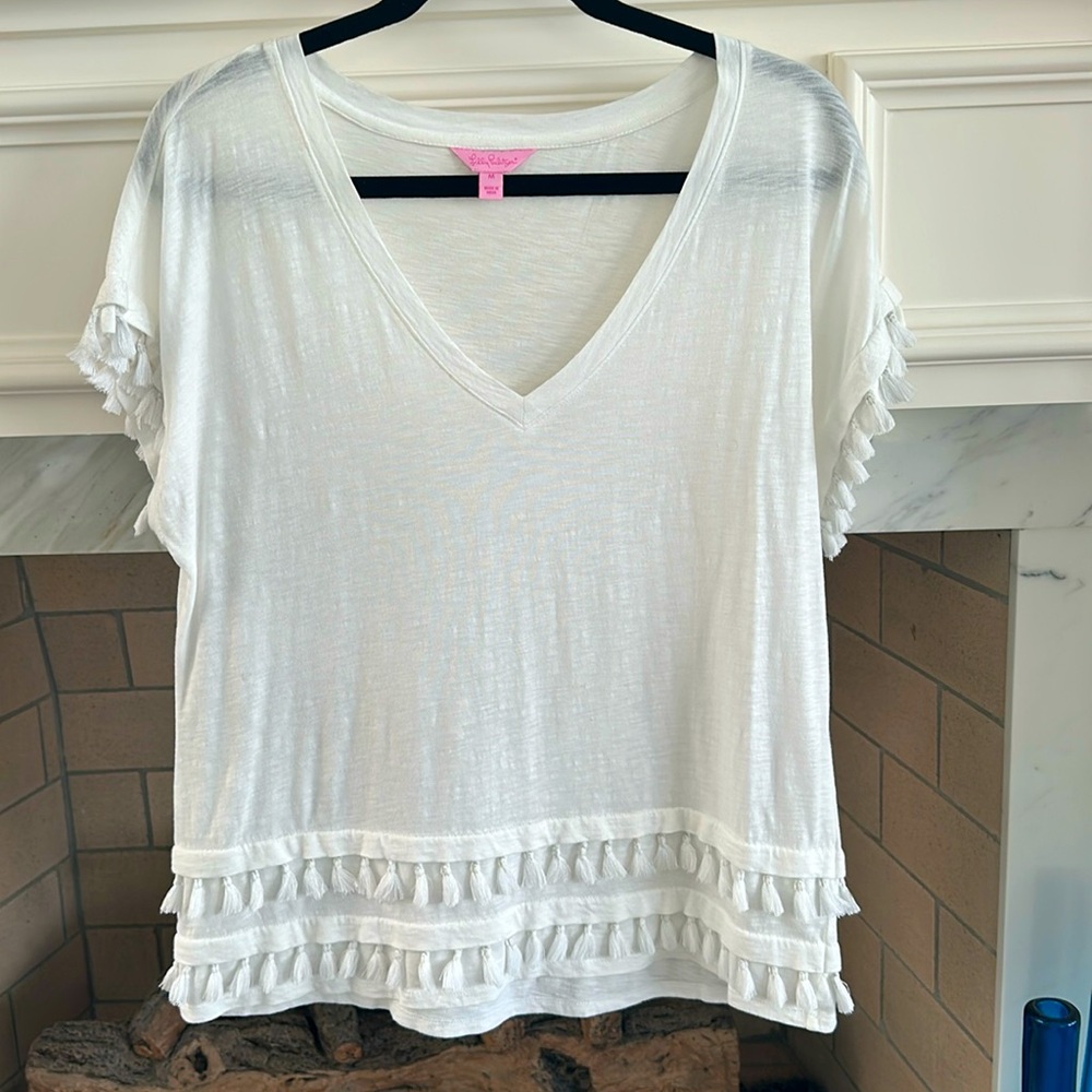 LiILLY  PULITZER Tassel V NECK T SHIRT